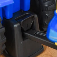 Trattore per Bambini Cavalcabile con Rimorchio, Rastrello e Pala, Gioco Educativo per Bimbi 12-36 Mesi, 91x29x44cm, Blu