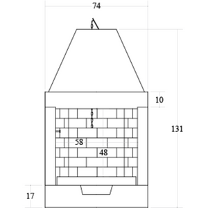 Camino legna prefabbricato refrattario focolare aperto m80 ref riscaldamento