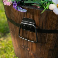 Set di 3 Vasi Secchielli per Piante Fiori , Set Vasi da Esterno in Legno di Diverse Dimensioni