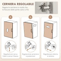 Dispensa Cucina con 3 Ripiani Aperti, 3 Cassetti e 2 Armadietti, in Legno, 101x39x180.5 cm, Bianco e color Legno