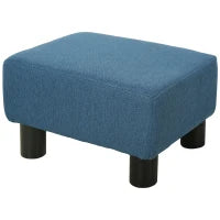 Pouf Poggiapiedi Imbottito e Rettangolare in Poliestere e Plastica, 40x30x24 cm, Blu Scuro