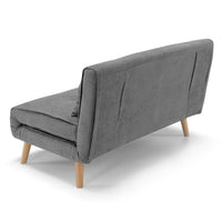 Divano pronto letto modello GENOVA, 2 cuscini, massima imbottitura, piedi di legno, design adatto per ambienti classici e moderni, colore Grigio