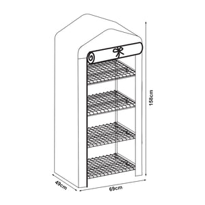 Serra da Giardino Chaam a 4 Piani a Rete 158 x 69 x 49 cm Bianco [en.casa]