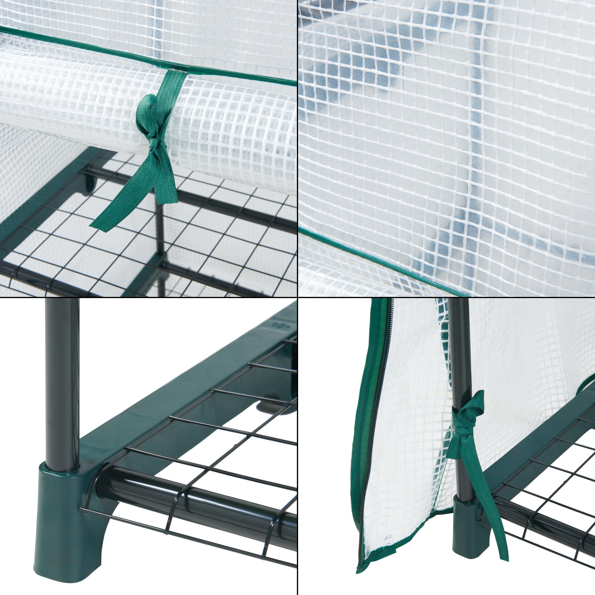 Serra da Giardino Chaam a 4 Piani a Rete 158 x 69 x 49 cm Bianco [en.casa]