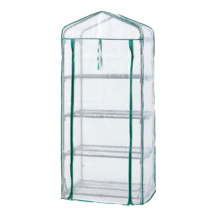 Serra da Giardino Chaam a 4 Piani a Rete 158 x 69 x 49 cm Bianco [en.casa]