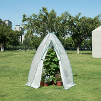 Serra da Giardino Hunze per Coltivazione Piante Copertura Semitrasparente Bianco Alto 183 cm [en.casa]