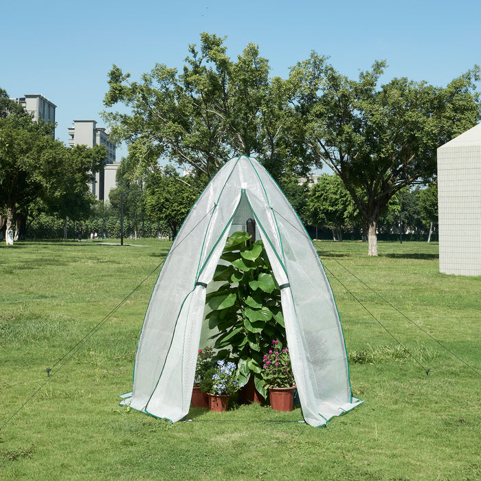 Serra da Giardino Hunze per Coltivazione Piante Copertura Semitrasparente Bianco Alto 183 cm [en.casa]
