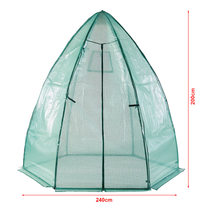 Serra da Giardino Hunze per Coltivazione Piante Copertura Semitrasparente Verde Alto 200 cm [en.casa]