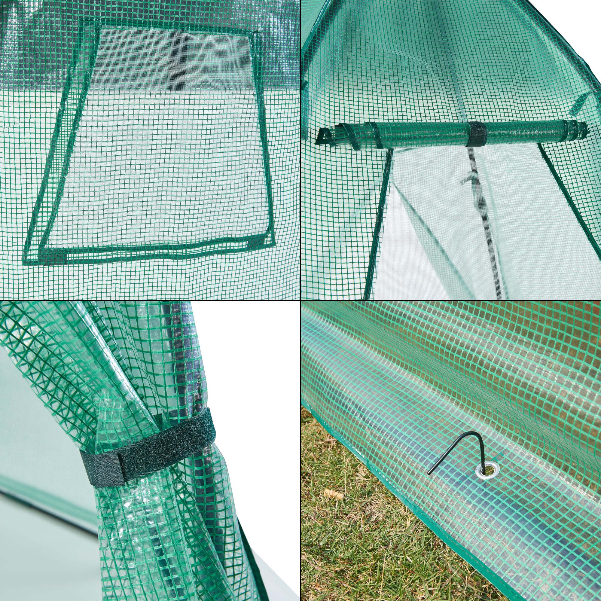 Serra da Giardino Hunze per Coltivazione Piante Copertura Semitrasparente Verde Alto 200 cm [en.casa]