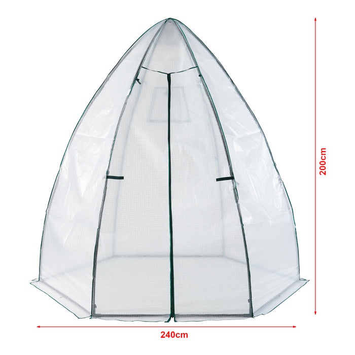 Serra da Giardino Hunze per Coltivazione Piante Copertura Semitrasparente Bianco Alto 200 cm [en.casa]