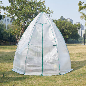 Serra da Giardino Hunze per Coltivazione Piante Copertura Semitrasparente Bianco Alto 200 cm [en.casa]