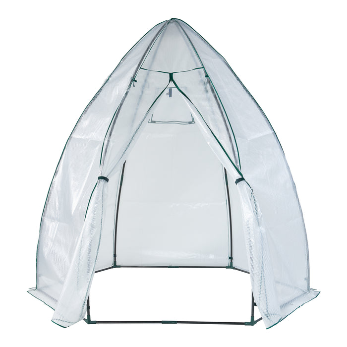 Serra da Giardino Hunze per Coltivazione Piante Copertura Semitrasparente Bianco Alto 200 cm [en.casa]