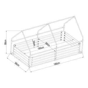 Aiuola Balsorano Rialzata con Copertura Mini Serra 186 x 96 x 98 cm - Trasparente [en.casa]
