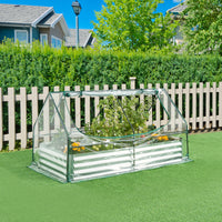 Aiuola Balsorano Rialzata con Copertura Mini Serra 186 x 96 x 98 cm - Trasparente [en.casa]