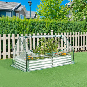 Aiuola Balsorano Rialzata con Copertura Mini Serra 186 x 96 x 98 cm - Trasparente [en.casa]