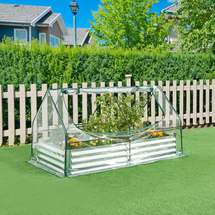 Aiuola Balsorano Rialzata con Copertura Mini Serra 186 x 96 x 98 cm - Trasparente [en.casa]