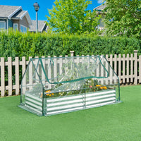 Aiuola Balsorano Rialzata con Copertura Mini Serra 186 x 96 x 98 cm - Trasparente [en.casa]