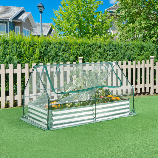 Aiuola Balsorano Rialzata con Copertura Mini Serra 186 x 96 x 98 cm - Trasparente [en.casa]