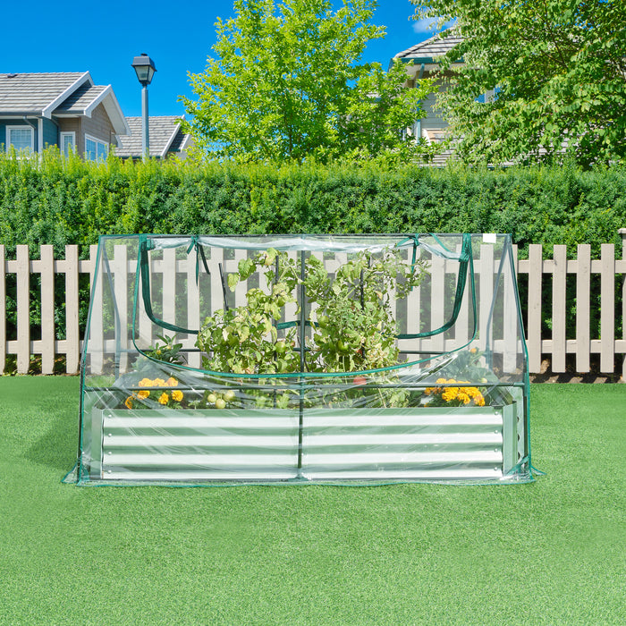 Aiuola Balsorano Rialzata con Copertura Mini Serra 186 x 96 x 98 cm - Trasparente [en.casa]