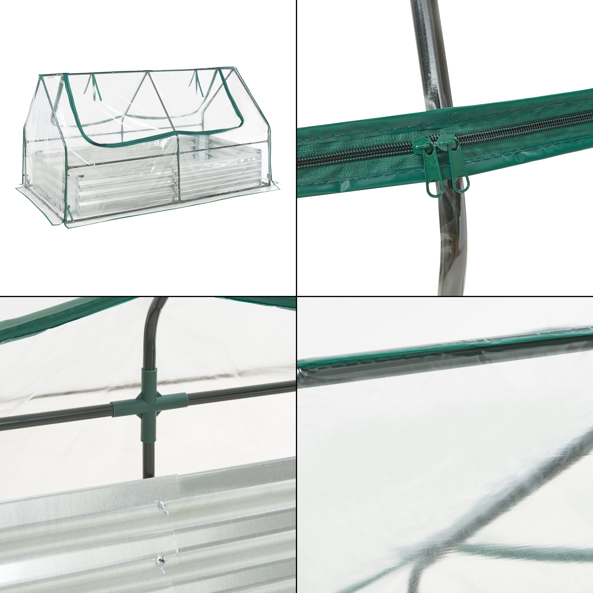 Aiuola Balsorano Rialzata con Copertura Mini Serra 186 x 96 x 98 cm - Trasparente [en.casa]