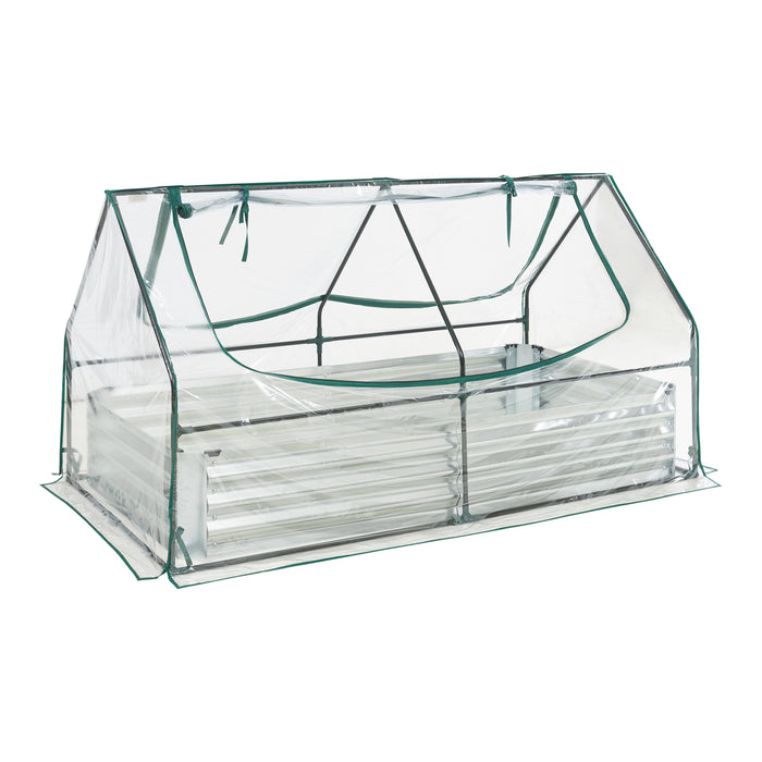 Aiuola Balsorano Rialzata con Copertura Mini Serra 186 x 96 x 98 cm - Trasparente [en.casa]