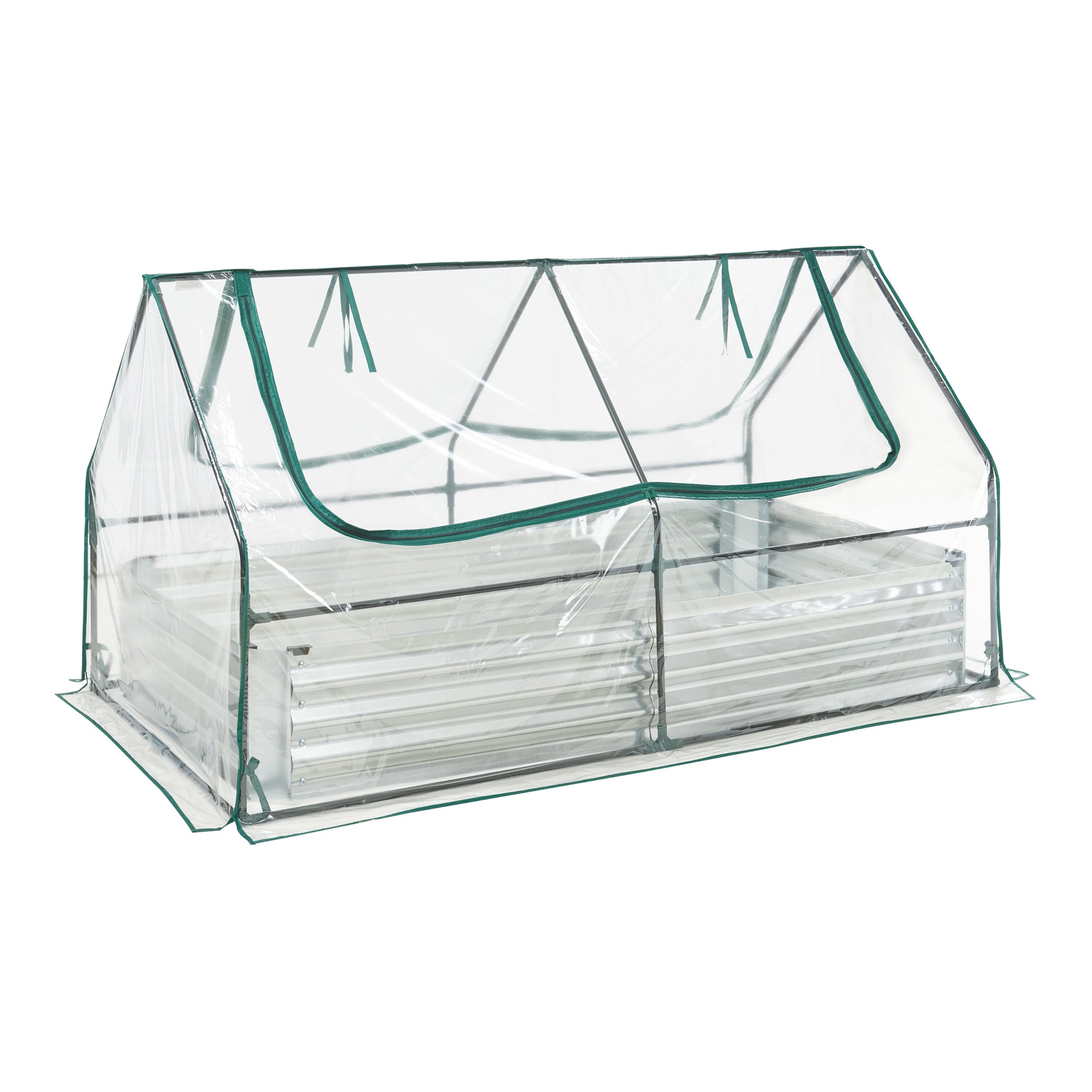 Aiuola Balsorano Rialzata con Copertura Mini Serra 186 x 96 x 98 cm - Trasparente [en.casa]