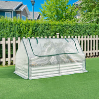 Aiuola Balsorano Rialzata con Copertura Mini Serra 186 x 96 x 98 cm - Bianco [en.casa]