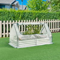 Aiuola Balsorano Rialzata con Copertura Mini Serra 186 x 96 x 98 cm - Bianco [en.casa]