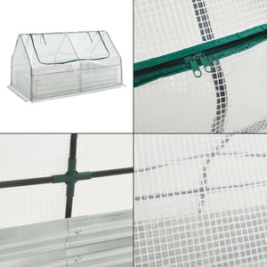 Aiuola Balsorano Rialzata con Copertura Mini Serra 186 x 96 x 98 cm - Bianco [en.casa]