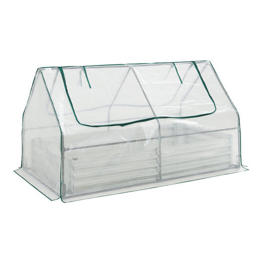 Aiuola Balsorano Rialzata con Copertura Mini Serra 186 x 96 x 98 cm - Bianco [en.casa]