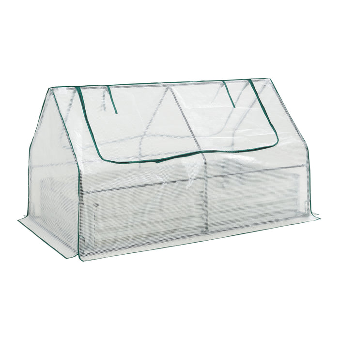 Aiuola Balsorano Rialzata con Copertura Mini Serra 186 x 96 x 98 cm - Bianco [en.casa]