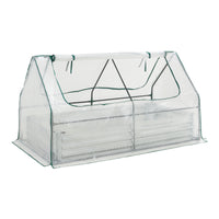 Aiuola Balsorano Rialzata con Copertura Mini Serra 186 x 96 x 98 cm - Bianco [en.casa]