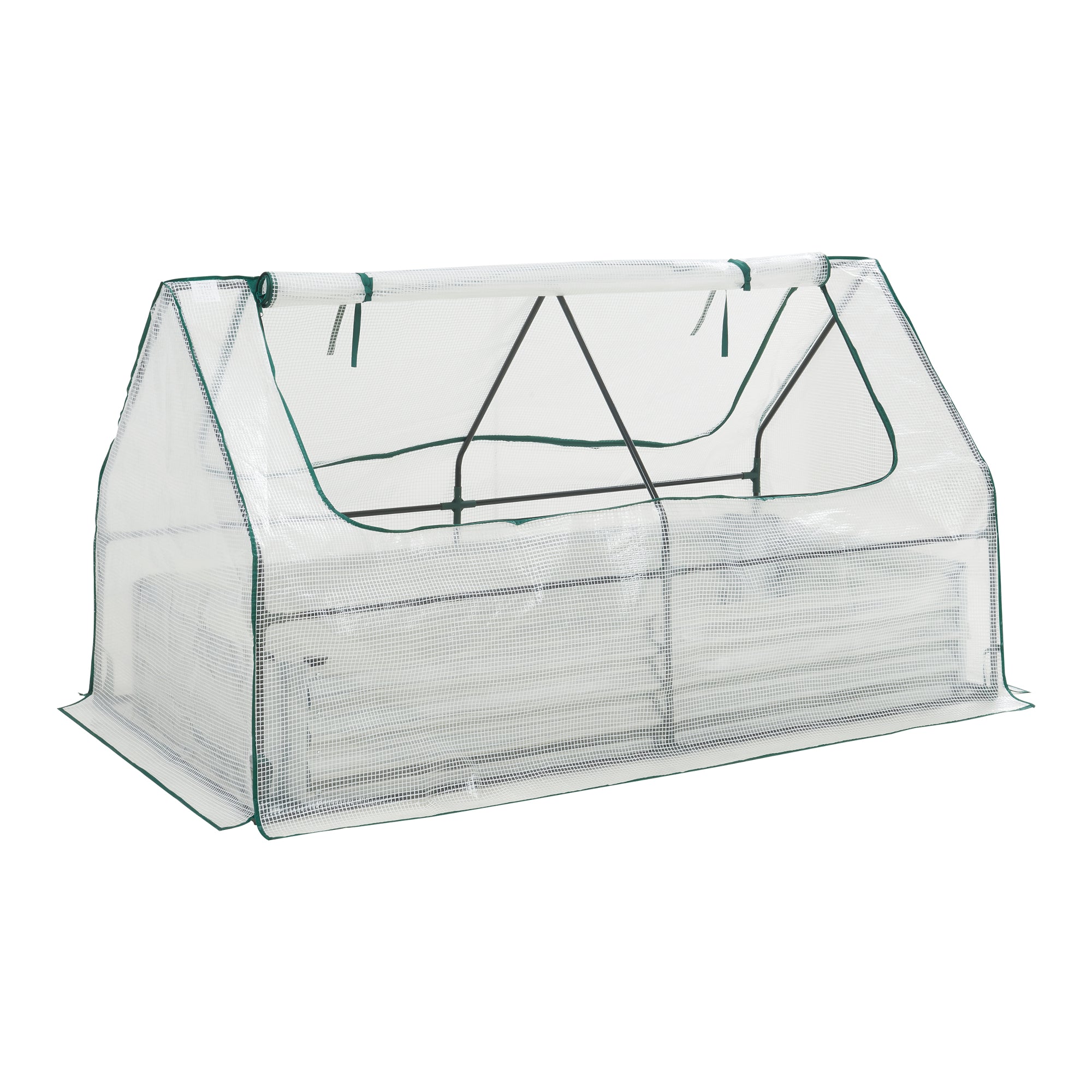 Aiuola Balsorano Rialzata con Copertura Mini Serra 186 x 96 x 98 cm - Bianco [en.casa]