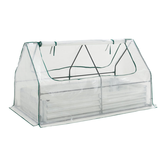 Aiuola Balsorano Rialzata con Copertura Mini Serra 186 x 96 x 98 cm - Bianco [en.casa]