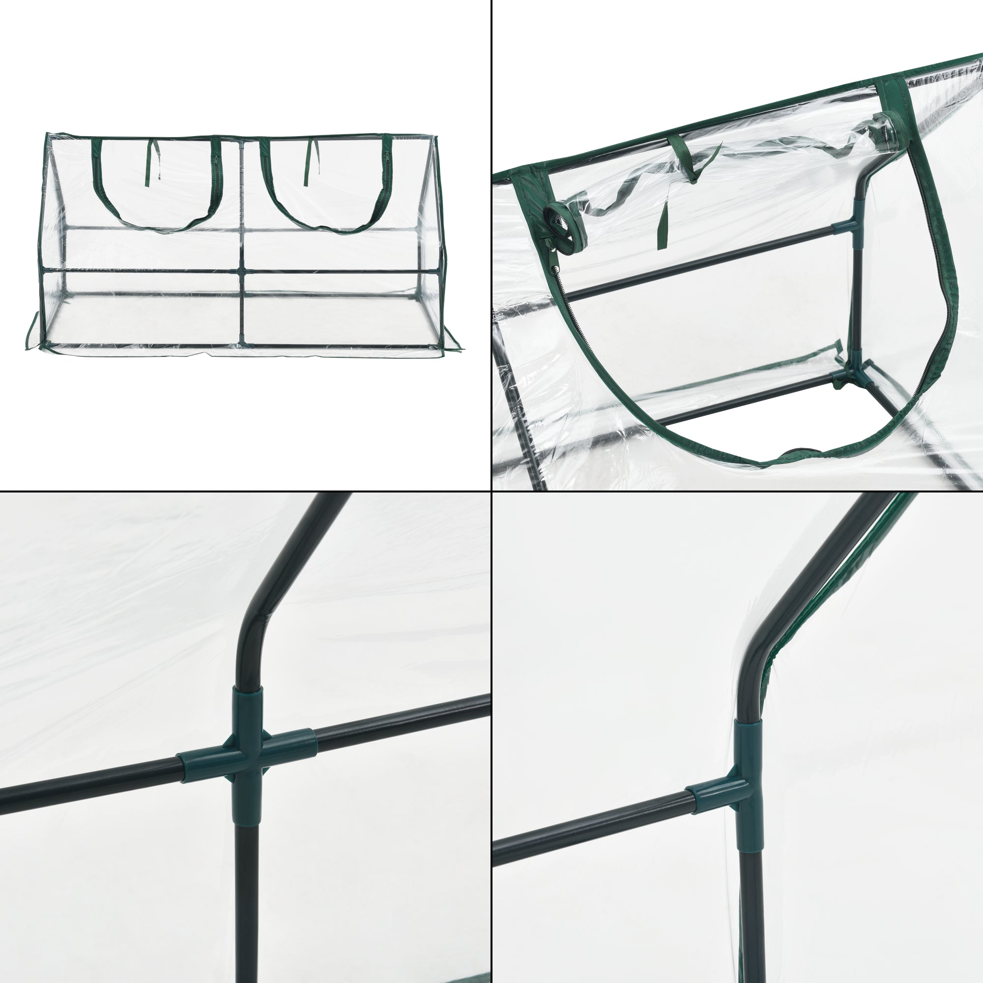 Mini Serra 'Laubach' per Giardino / Balcone (LxPxA): 120 x 60 x 60 cm - Copertura in PVC [en.casa]