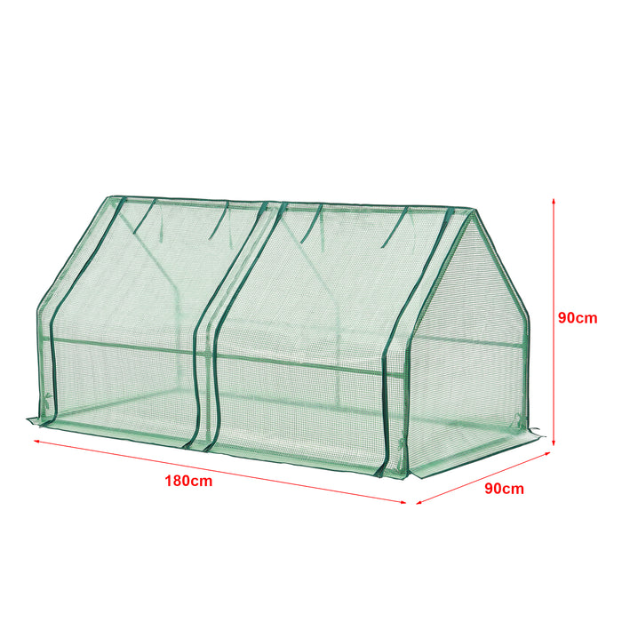 Mini Serra 'Nissewaard' da Balcone/Terrazza (LxPxA) 180 x 90 x 90 cm Copertura Reticolata Verde - Forma di Casetta