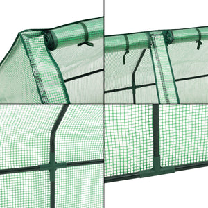 Mini Serra 'Höflein' da Balcone/Terrazza (LxPxA) 240 x 90 x 90 cm Copertura Reticolata Verde - Forma di Casetta