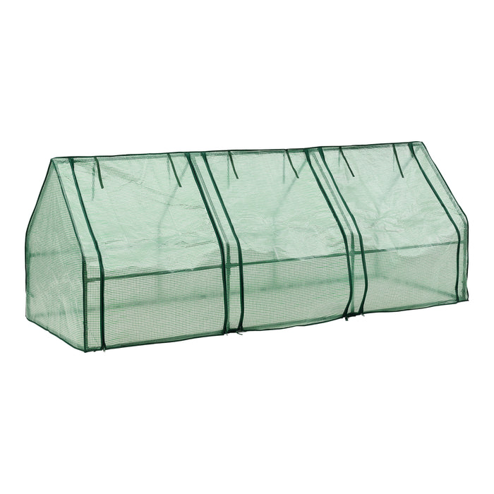 Mini Serra 'Höflein' da Balcone/Terrazza (LxPxA) 240 x 90 x 90 cm Copertura Reticolata Verde - Forma di Casetta