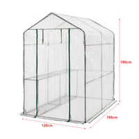 Serra da Giardino 'Oosterhout' con Scaffalatura (LxPxA) 120 x 186 x 190 cm - Forma di Casetta [en.casa]