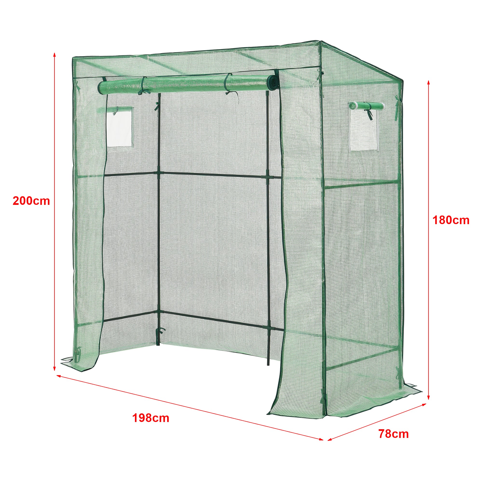 Serra da Giardino Vlaardingen con Telaio in Acciaio (LuxLaxA) 198 x 78 x 180-200 cm [en.casa]