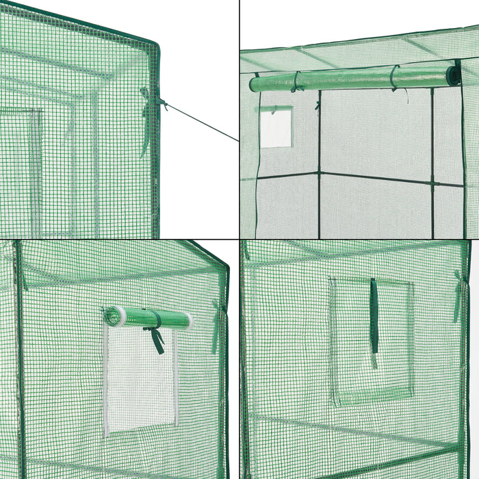 Serra da Giardino Vlaardingen con Telaio in Acciaio (LuxLaxA) 198 x 78 x 180-200 cm [en.casa]