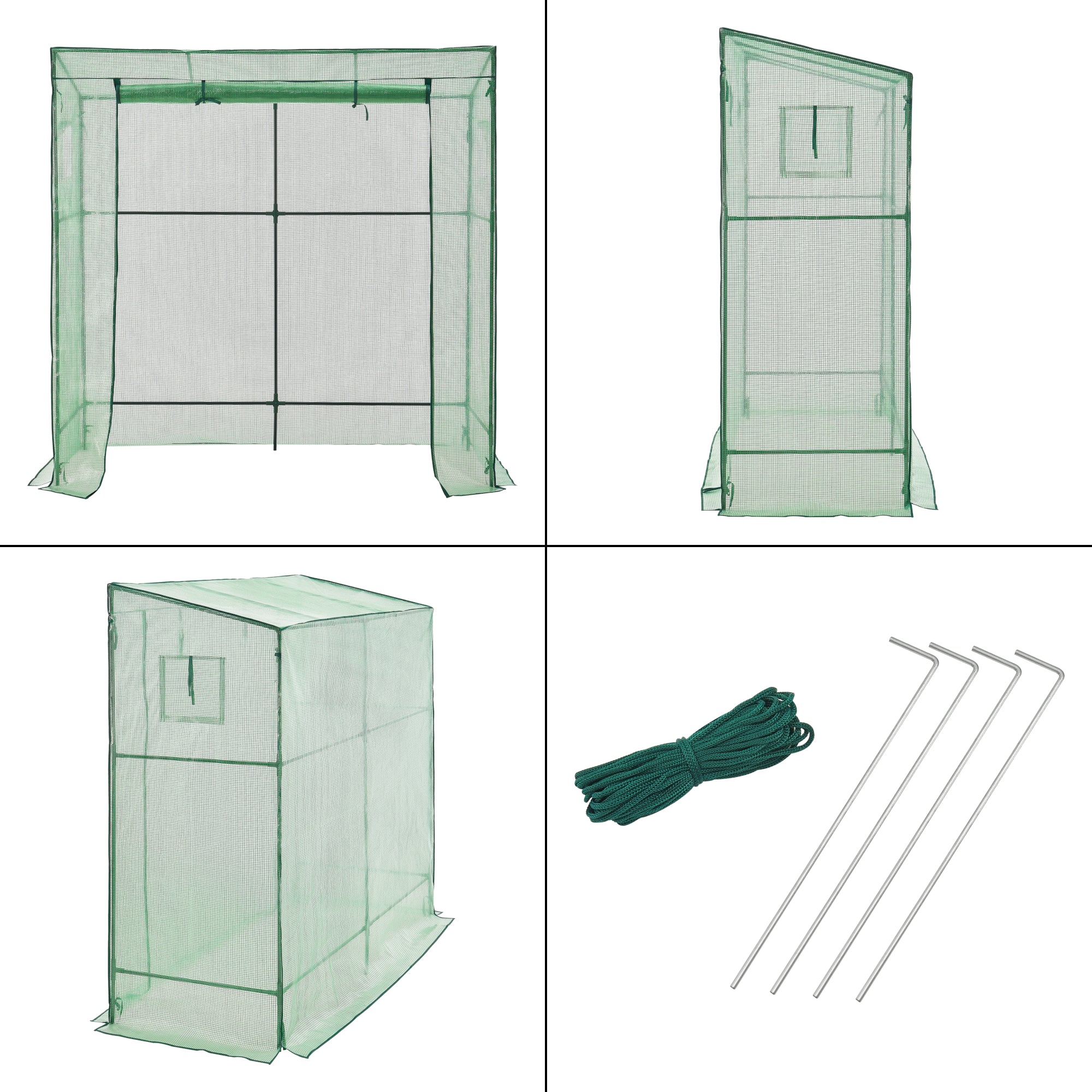 Serra da Giardino Vlaardingen con Telaio in Acciaio (LuxLaxA) 198 x 78 x 180-200 cm [en.casa]