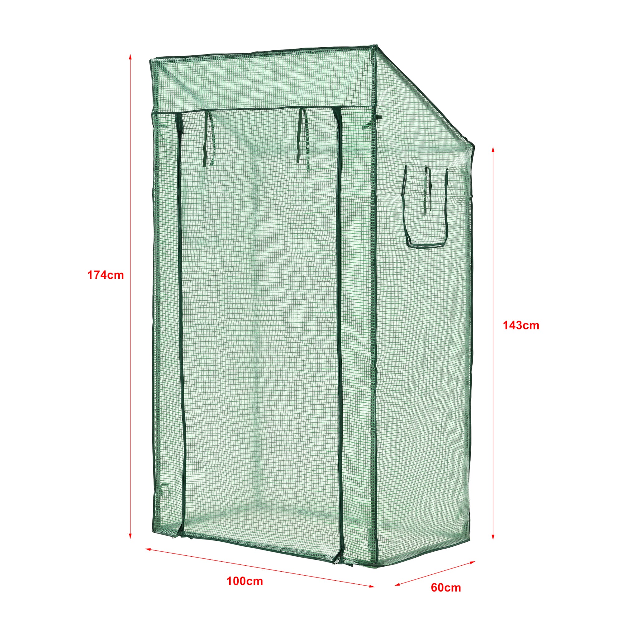 Serra da Giardino/Balcone 'Marzano' (LxPxA): 100 x 60 x 143-174 cm Telo di Copertura Verde Reticolato [en.casa]