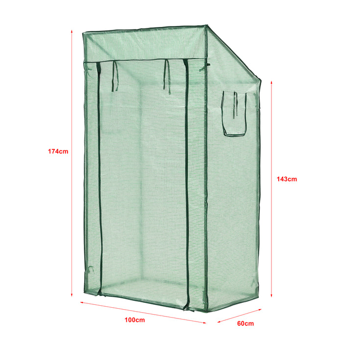 Serra da Giardino/Balcone 'Marzano' (LxPxA): 100 x 60 x 143-174 cm Telo di Copertura Verde Reticolato [en.casa]