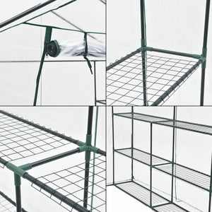 Serra da Giardino 'Grünau' con 6 Ripiani (LxPxA) 200 x 200 x 220 cm - Forma di Casetta [en.casa]