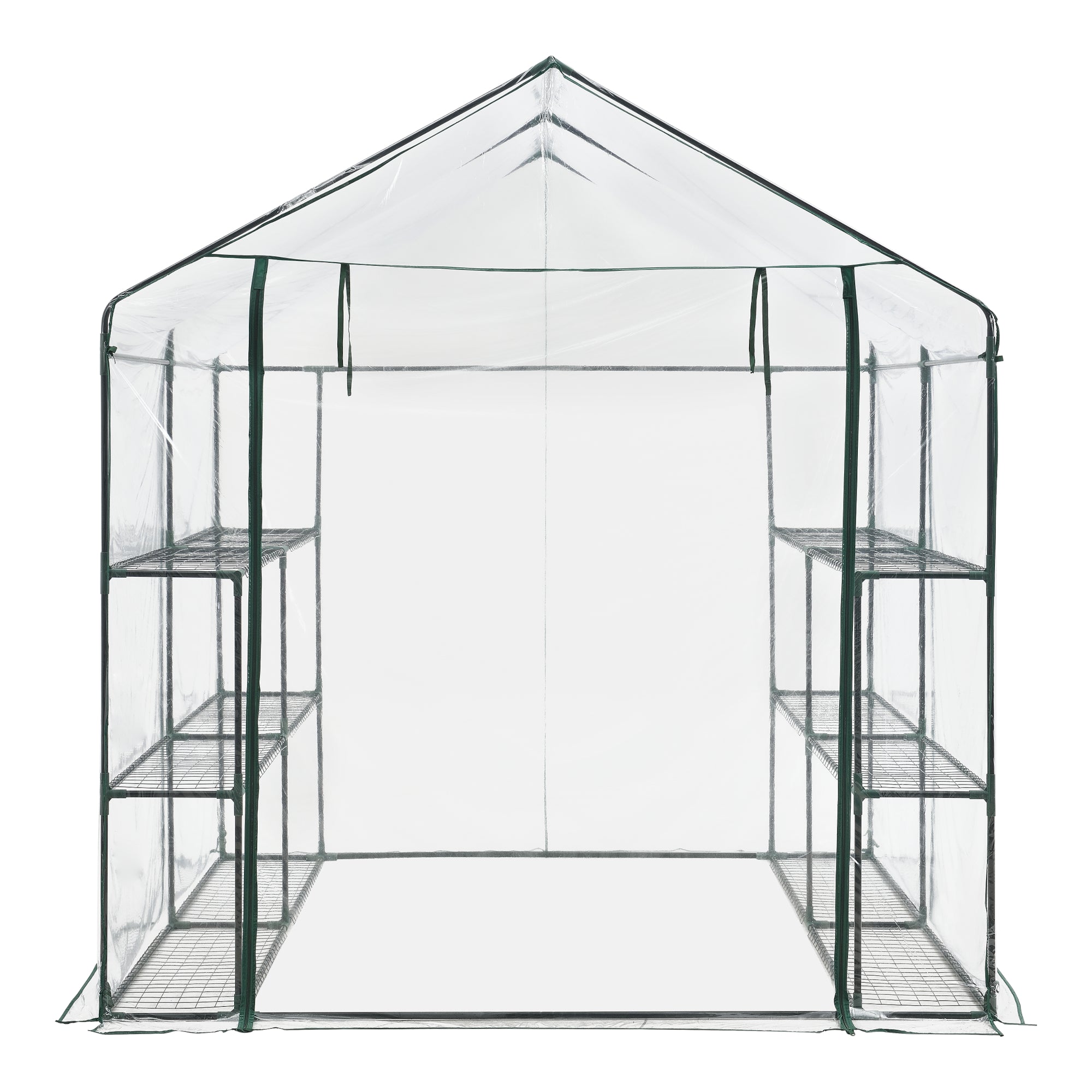 Serra da Giardino 'Grünau' con 6 Ripiani (LxPxA) 200 x 200 x 220 cm - Forma di Casetta [en.casa]