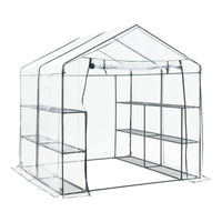 Serra da Giardino 'Grünau' con 6 Ripiani (LxPxA) 200 x 200 x 220 cm - Forma di Casetta [en.casa]