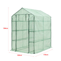 Serra da Giardino 'Vale' con 6 Ripiani (LxPxA): 120 x 170 x 194 cm - Forma di Casetta - Verde Reticolato [en.casa]