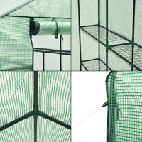 Serra da Giardino 'Vale' con 6 Ripiani (LxPxA): 120 x 170 x 194 cm - Forma di Casetta - Verde Reticolato [en.casa]