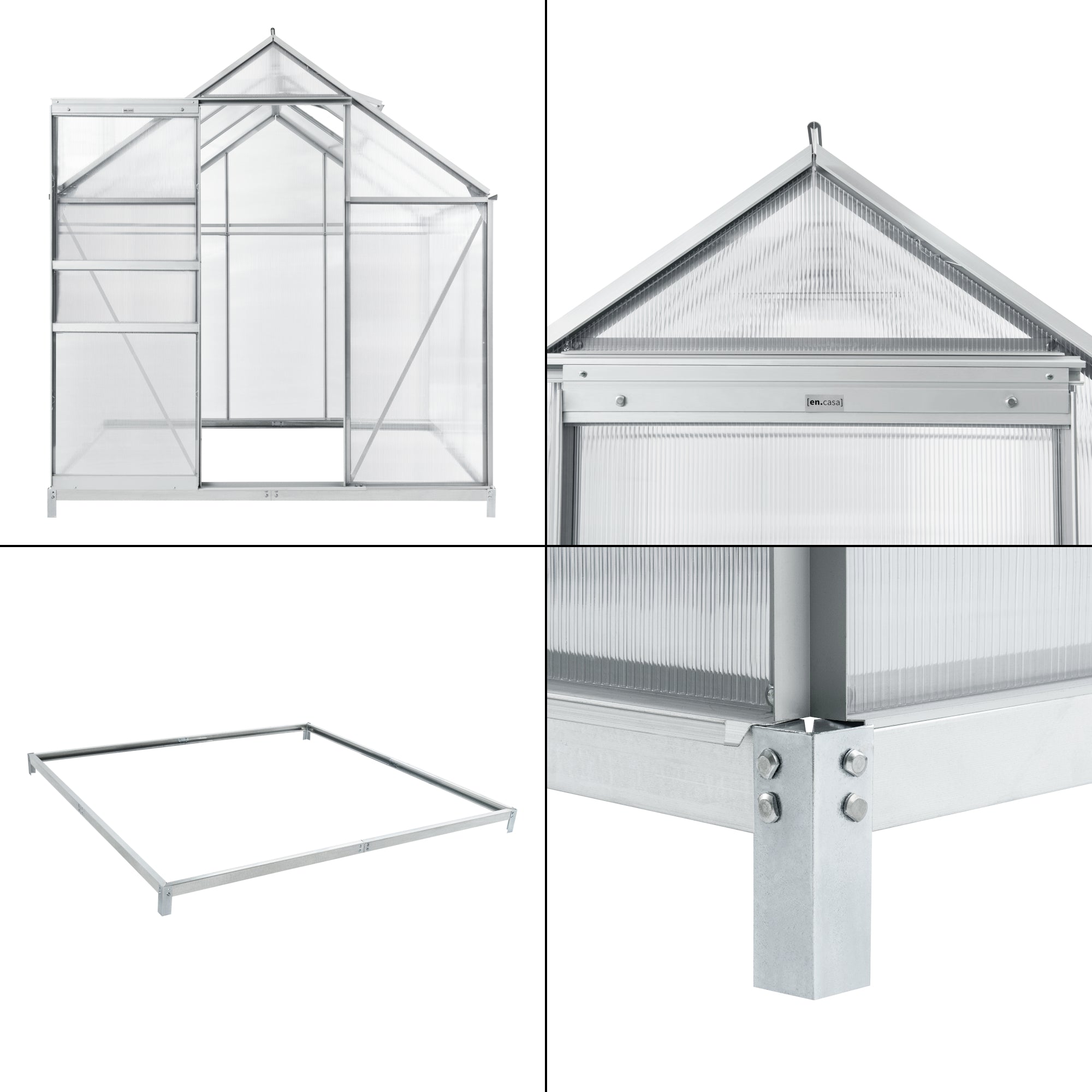 Serra da Giardino 'Oisterwijk' in Policarbonato a Forma di Casetta con Porta Scorrevole e Finestrina - (Lu x La x A) 190